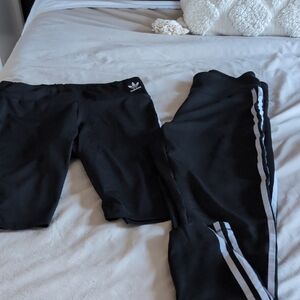 Adidas Kids Black Shorts with White Accents